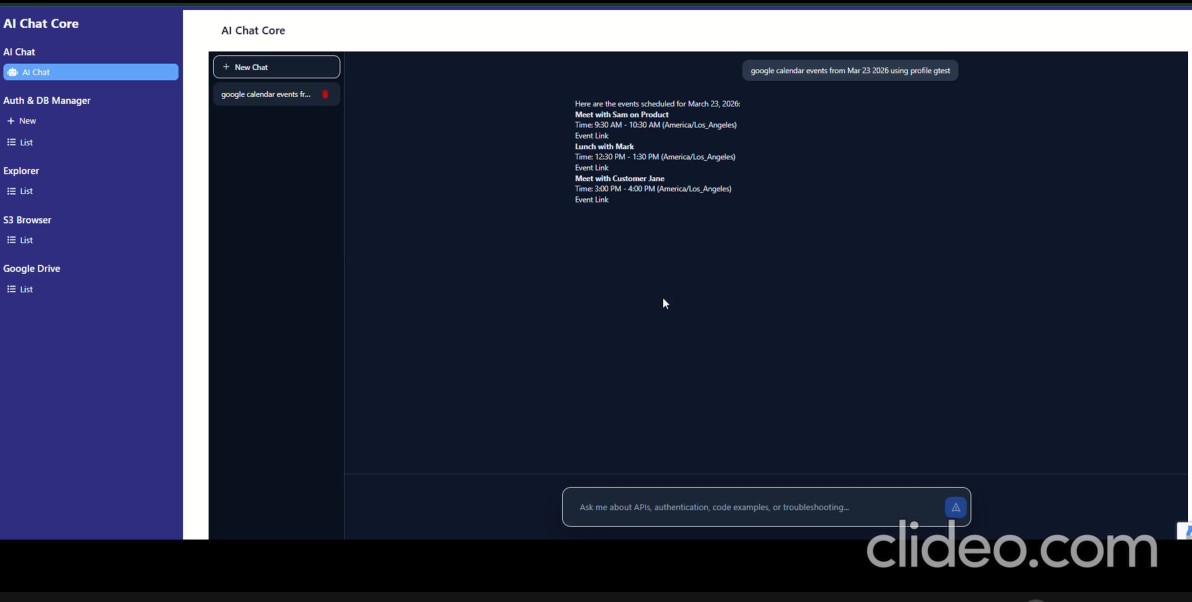 AI Chat Core - Google Calendar